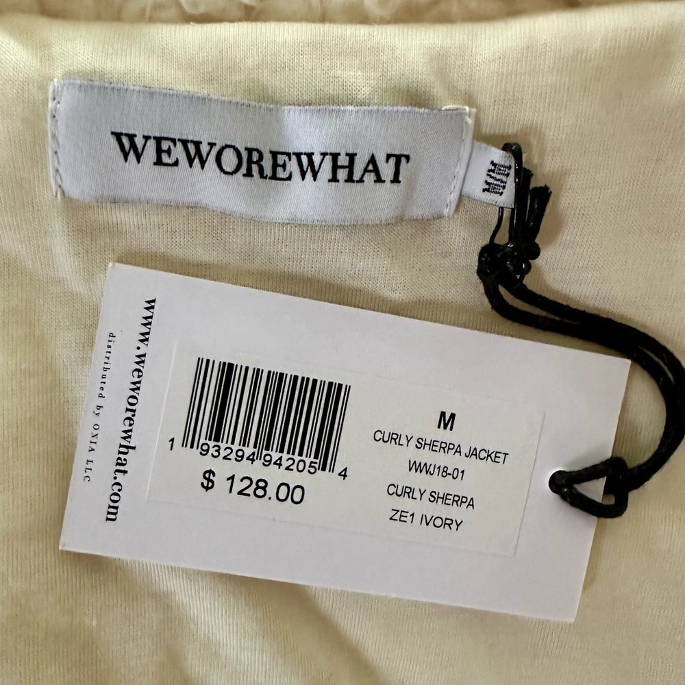 WeWoreWhat Ivory Curly Sherpa Jacket - Picture 6 of 8